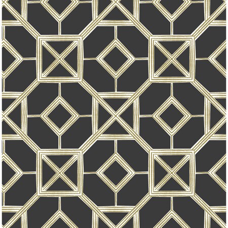 Manhattan Comfort McAllen Livia Black Trellis 33 ft L X 205 in W Wallpaper BR4014-26409